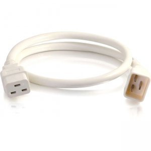 C2G 1ft 12AWG Power Cord (IEC320C20 to IEC320C19) - White 17713