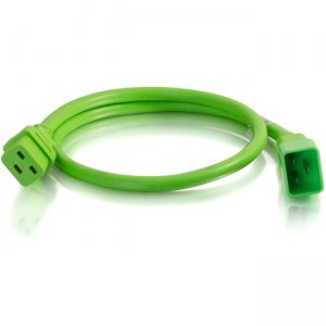 C2G 4ft 12AWG Power Cord (IEC320C20 to IEC320C19) - Green 17729