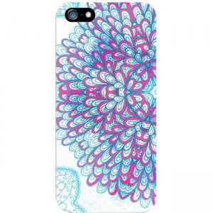 OTM Floral Prints White Phone Case, Ink Blue - iPhone 5/5S IP5V1WG-INK-01