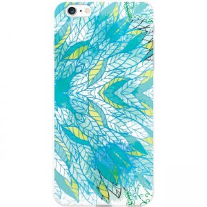 OTM Floral Prints White Phone Case, Ink Blue - iPhone 6 Plus IP6PV1WG-INK-01