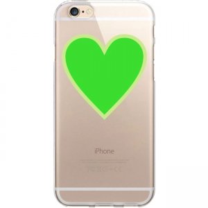 OTM Classic Prints Clear Phone Case, Heart Beat Green - iPhone 6/6S IP6V1CLR-CLS-04