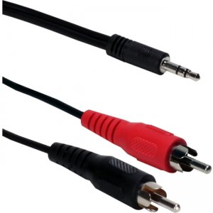 QVS 12ft 3.5mm Mini-Stereo Male to Dual-RCA Male Speaker Cable CC399-12