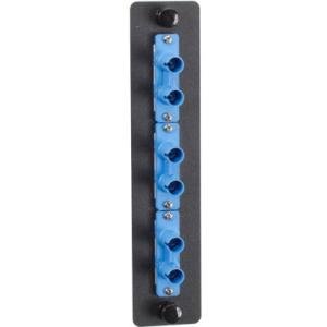 Black Box Standard Adapter Panel, Ceramic Sleeves, (3) Duplex ST Pairs, Blue JPM450C
