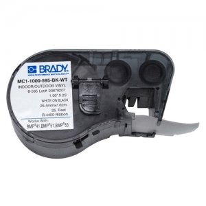 Brady People ID BMP51/BMP53/BMP41 Label Maker Cartridge MC1-1000-595-BK-WT