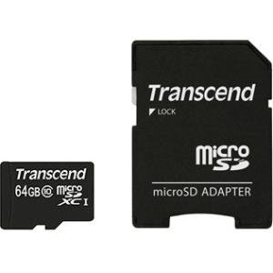 Transcend 64GB Premium microSD Extended Capacity (microSDXC) Card TS64GUSDXC10