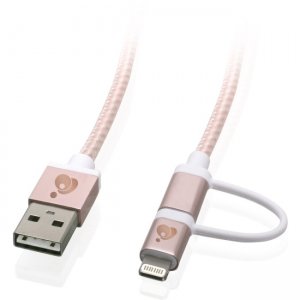 Iogear DuoLinq 2-in-1 Charge & Sync Cable - Rose Gold GUML01-RG