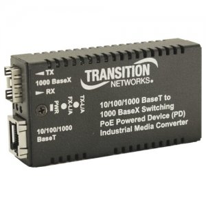 Transition Networks Hardened Mini PD 10/100/1000 Bridging Media Converter M/GE-ISW-SFP-01-PD