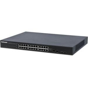 Intellinet 24-Port Gigabit Ethernet PoE+ Switch with 10 GbE Uplink 561143