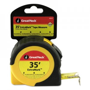 Great Neck ExtraMark Tape Measure, 1" x 35ft, Steel, Yellow/Black GNS95010