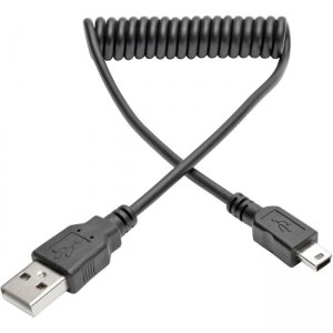 Tripp Lite USB 2.0 Hi-Speed A to Mini-B Coiled Cable (M/M), 3 ft U030-003-COIL