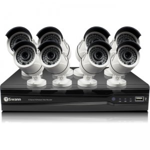 Swann NVR8-7400 8 Channel 4MP Network Video Recorder & 8 x NHD-818 4MP Cameras SWNVK-874008-US
