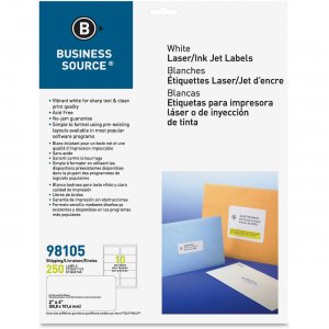 Business Source Bright White Premium-quality Labels 98105 BSN98105