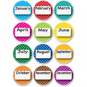 Ashley Dotted Border Months Die-cut Magnets 10095 ASH10095