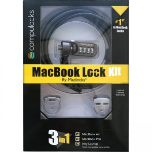 MacLocks The Ledge MacBook Combination Lock Kit - 3 in 1 MacBook Combination Lock Bundle MBLDGCLKIT