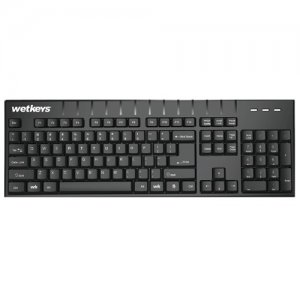 Wetkeys Waterproof Professional-grade Full-size Keyboard w/ Number-pad (USB) (Black) KBWKABS104-BK