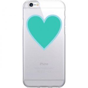 OTM Prints Clear Phone Case, Heart Beat Blue - iPhone 7/7S OP-IP7V1CG-CLS-05
