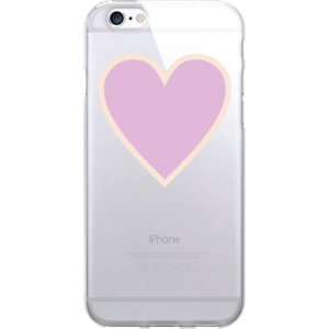 OTM Prints Clear Phone Case, Heart Beat Pink - iPhone 7/7S OP-IP7V1CG-CLS-11