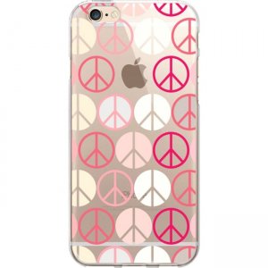 OTM Prints Clear Phone Case, Pink Peace - iPhone 7/7S OP-IP7V1CG-GRV-02