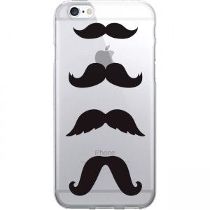 OTM Prints Clear Phone Case, Mustache - iPhone 7/7S OP-IP7V1CG-HIP-08