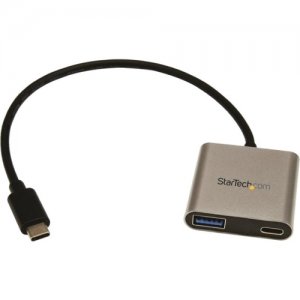 StarTech.com 2-Port USB-C Hub with Power Delivery - USB-C to USB-A and USB-C - USB 3