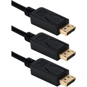 QVS 3-Pack 6ft DisplayPort Digital A/V UltraHD 4K Black Cable with Latches DP-06-3PK