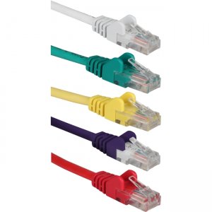 QVS 5-Pack 0.5ft 350MHz CAT5e/Ethernet Flexible Snagless Multi-Color Patch Cords CC5-0.5RP