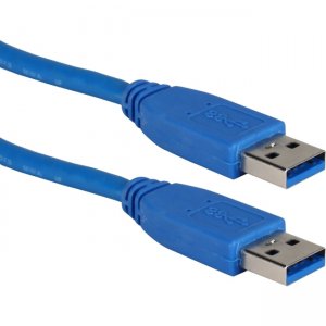 QVS 6ft USB 3.0/3.1 Type A Male to Male 5Gbps Blue Cable CC2229C-06
