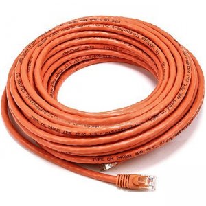 Monoprice 50FT 24AWG Cat6 500MHz Crossover Bare Copper Ethernet Network Cable - Orange 2388