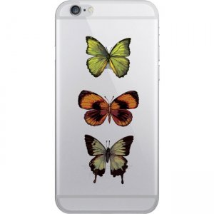 OTM iPhone 7/6/6s Hybrid Clear Phone Case, Butteryfly Delight Green & Orange OP-IP7ACG-Z029B