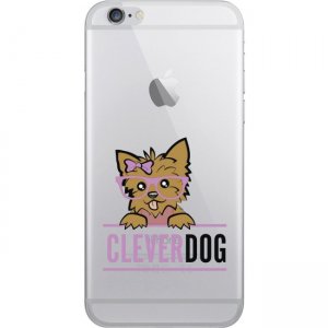 OTM iPhone 7/6/6s Hybrid Clear Phone Case, Clever Dog Pink OP-IP7ACG-Z032B