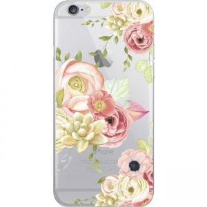 OTM iPhone 7/6/6s Hybrid Clear Phone Case, Flower Garden Pink OP-IP7ACG-Z034C