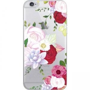 OTM iPhone 7/6/6s Hybrid Clear Phone Case, Flower Garden Red OP-IP7ACG-Z034D