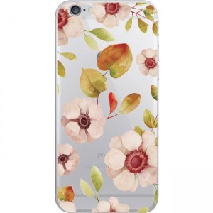 OTM iPhone 7/6/6s Hybrid Clear Phone Case, Anemone Flowers Orange OP-IP7ACG-Z036B