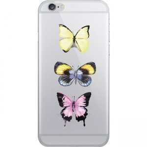 OTM iPhone 7/6/6s Plus Hybrid Clear Phone Case, Butteryfly Delight Yellow & Pink OP-IP7PACG-Z029C