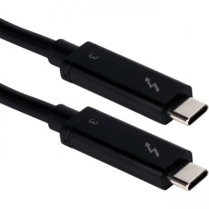 QVS 2-Meter Thunderbolt 3 20Gbps 100-Watts USB-C Certified Cable TB3-2M