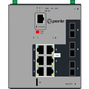 Perle Industrial Managed Power Over Ethernet Switch 07016670 IDS-509F3PP6-C2MD2-SD120