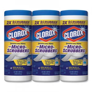 Clorox Disinfecting Wipes w/Micro-Scrubbers, 7x8, Citrus Blend, 32/Canister,3/PK,5PK/CT CLO31456CT 31456CT