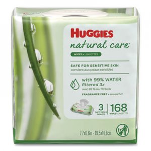 Huggies Natural Care Baby Wipes, Unscented, White, 56/Pack, 3-Pack/Box KCC43403PK 43403PK