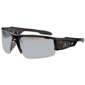 Ergodyne Skullerz Dagr Safety Glasses, Black Frame/Silver Lens, Nylon/Polycarb EGO52042 52042