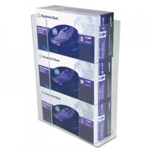 Unimed Wall-Mount Glove Box Holder, 3-Box, Acrylic, Clear, 11 x 3 1/2 x 14 1/2 UMICCG3061282