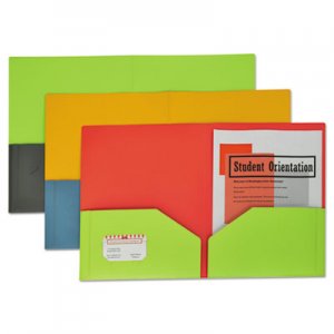 C-Line Two-Tone Two-Pocket Super Heavyweight Poly Portfolio, Letter, Assorted, 6/Pack CLI34720 34720