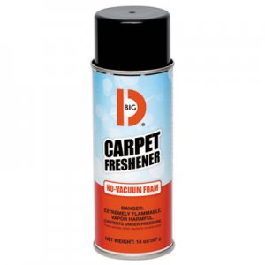 Big D No-Vacuum Carpet Freshener, Foam, Fresh Scent, 14 oz Aerosol, 12/Carton BGD241 024100