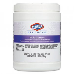 Clorox Multi-Surface Quat Alcohol Cleaner Disinfectant Wipes, 100/Canister, 12 Cans/CT CLO31335 31335