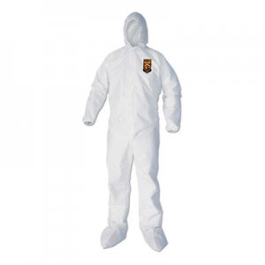 KleenGuard A40 Elastic-Cuff, Ankle, Hood & Boot Coveralls, White, 3X-Large, 25/Carton KCC44336 KCC 44336
