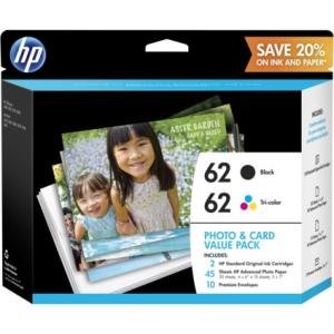 HP Photo and Card Value Pack-30 Sheet/4 x 6 in and 15 Sheet/5 x 7 in K3W67AN