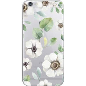 OTM iPhone 7/6/6s Plus Hybrid Clear Phone Case, Anemone Flowers White OP-IP7PACG-Z036A