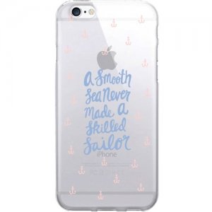 OTM Prints Clear Phone Case, A Smooth Sea Pink & Blue - iPhone 7/7S OP-IP7V1CG-A02-02