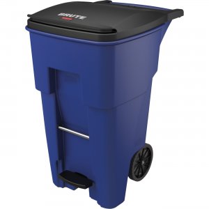 Rubbermaid Commercial 65 Gallon BRUTE Step-On Rollout Container - Blue 1971970 RCP1971970