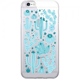 OTM Prints Clear Phone Case, Desert Cacti Blue - iPhone 7/7S OP-IP7V1CG-A02-20