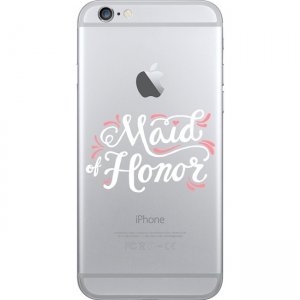 OTM Prints Clear Phone Case, Maid of Honor Pink & White - iPhone 7/7S OP-IP7V1CG-A02-26